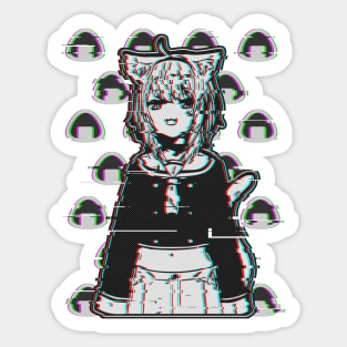 Glitched Okayu Hololive Sticker